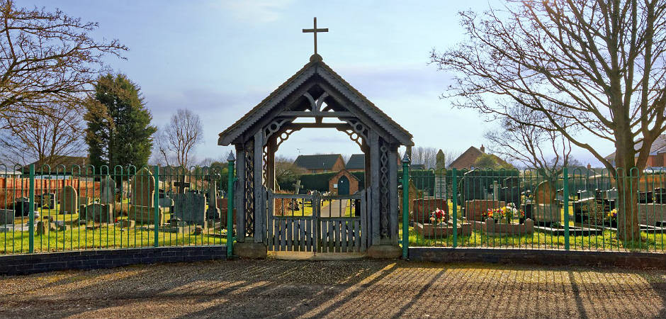 Weston Cemetery entrance.